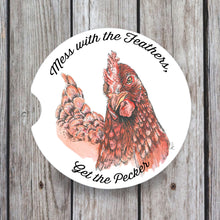Load image into Gallery viewer, Chicken Car Coaster, Snarky Comments