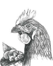 Load image into Gallery viewer, Canvas Chicken Head Artwork – Farmhouse Charm