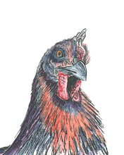 Load image into Gallery viewer, Canvas Chicken Head Artwork – Farmhouse Charm