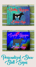 Load image into Gallery viewer, Pinterest Show Stall Set UP, Show Cow Sign, Show Steer Signs, LIvestock Show Stall Signs, Cattle Display