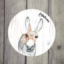 Load image into Gallery viewer, Custom ceramic drink coaster featuring a detailed donkey or mule design, ideal for rustic farmhouse decor.