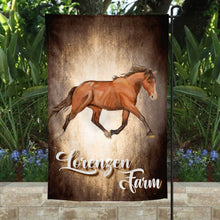Load image into Gallery viewer, Looking to refresh your garden decor? Look no further! This handcrafted watercolor-style garden flag from Lorenzen Farm in Oklahoma is the perfect addition. Its double-sided design and vibrant colors will bring farmhouse charm to your yard or garden.
