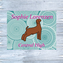 Load image into Gallery viewer, Enhance your show pen with a custom metal sign for goats. Crafted with care at Lorenzen Farm in Oklahoma, each sign features durable metal construction and enduring designs that resist fading over time.