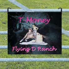 Load image into Gallery viewer, Durable and customizable metal sign for barrel racing horse show pen displays