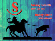 Load image into Gallery viewer, Show Pen with a Personalized Metal Sign for Your Horse Blue Green