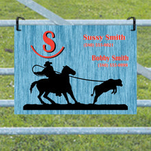 Load image into Gallery viewer, Show Pen with a Personalized Metal Sign for Your Horse