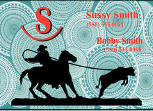 Load image into Gallery viewer, Horse Show Pen with a Personalized Metal Sign Circle Background