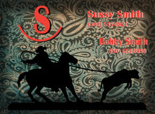 Load image into Gallery viewer, Personalized Horse Stall Metal Sign Paisley Background