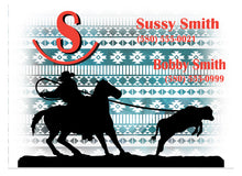 Load image into Gallery viewer, Personalized Horse Stall Metal Sign Southwestern Background