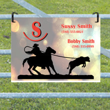 Load image into Gallery viewer, Personalized Horse Stall Metal Sign Sparkle Background