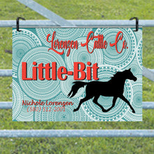 Load image into Gallery viewer, Horse Show Pen with a Personalized Metal Sign Circle Background