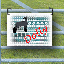 Load image into Gallery viewer, Custom Sheep Name Sign: Personalized metal sign displaying a sheep's name in vibrant colors, perfect for enhancing any show pen.