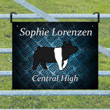 Load image into Gallery viewer, Show Pig Livestock Custom Sign with Metal Texture Background