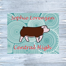 Load image into Gallery viewer, Show Pig Livestock Custom Sign with Circle Texture Background