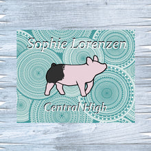 Load image into Gallery viewer, Show Pig Livestock Custom Sign with Circle Texture Background