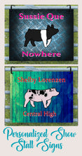 Load image into Gallery viewer, Show Pig Sign Custom Metal Stall Name Sign Personalized Sign Show Pig Accessories Stall Name Plate Agriculture Signs Name Banner