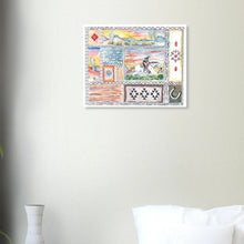 Load image into Gallery viewer, Watercolor wall art print featuring a Western patterns, Cowgirls and Cacti, capturing the charm and personality of country life in a rustic, hand-painted style.