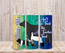 Load image into Gallery viewer, Looking for a special gift for your ag teacher? Check out our personalized show tumbler! It&#39;s an insulated metal cup with a lid and straw. You can customize it with your name or your favorite animal&#39;s name.
