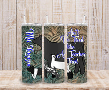 Load image into Gallery viewer, Personalized show tumbler for your ag teacher! Insulated metal cup with lid and straw. Customize with your name or animal&#39;s name. Perfect gift for your youth show mentor. Accessorize with different fonts and animals. Message me for a perfect addition!
