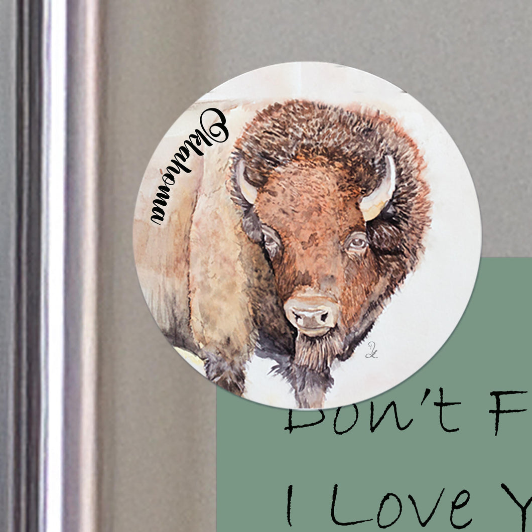 Bison Metal Fridge Magnet