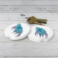 Load image into Gallery viewer, Personalized car accessory – watercolor rose artwork
