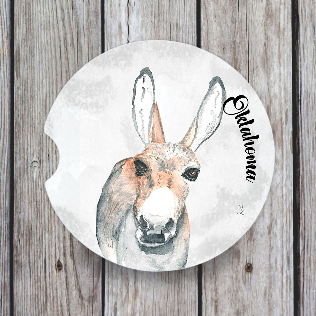 Custom donkey car coaster with personalized name