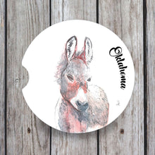 Load image into Gallery viewer, Funny donkey watercolor art coaster for car cup holder
