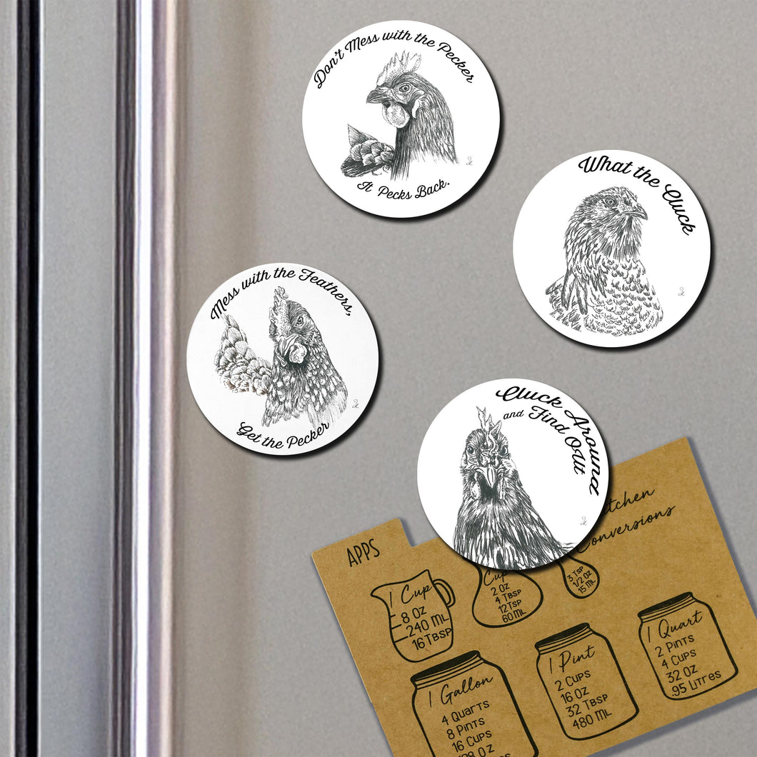 Farmhouse Chicken Head Metal Snarky Magnets – Fun, Durable & Charming