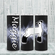 Load image into Gallery viewer, High-quality insulated show cup with custom name personalization. Perfect for kids and animal enthusiasts. 20-ounce skinny tumbler with durable metal design
