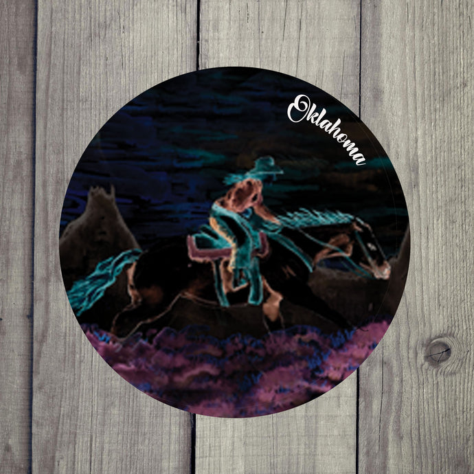 Custom Abstract Cowgirl and Horse Drink Coaster – Absorbent Ceramic Coasters for Western Art Decor