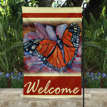 Load image into Gallery viewer, Butterfly Summer Yard Flag, Personalized Welcome Garden Flag, Double Sided Large 12 x 18
