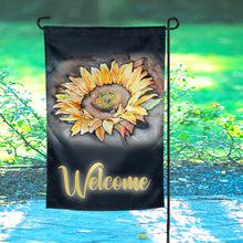 Load image into Gallery viewer, Looking to refresh your garden decor? Look no further! This handcrafted watercolor-style garden flag from Lorenzen Farm in Oklahoma is the perfect addition. Its double-sided design and vibrant colors will bring farmhouse charm to your yard or garden.
