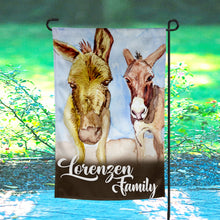 Load image into Gallery viewer, Looking to refresh your garden decor? Look no further! This handcrafted watercolor-style garden flag from Lorenzen Farm in Oklahoma is the perfect addition. Its double-sided design and vibrant colors will bring farmhouse charm to your yard or garden.
