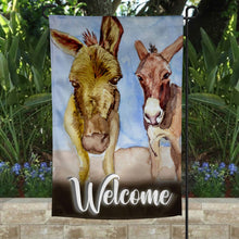 Load image into Gallery viewer, Add a touch of southern charm to your yard with this handcrafted watercolor-style garden flag from Lorenzen Farm in Oklahoma. Measures 12x18 inches and fits most flagpoles. Perfect for refreshing your garden decor!
