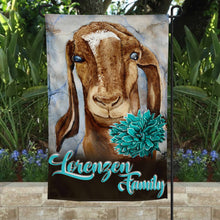 Load image into Gallery viewer, Looking to refresh your garden decor? Look no further! This handcrafted watercolor-style garden flag from Lorenzen Farm in Oklahoma is the perfect addition. Its double-sided design and vibrant colors will bring farmhouse charm to your yard or garden.
