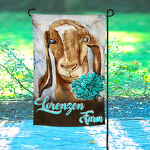 Load image into Gallery viewer, Goat Summer Yard Flag, Personalized Welcome Garden Flag, Double Sided Large 12 x 18
