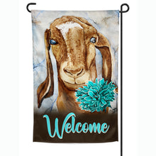 Load image into Gallery viewer, Goat Summer Yard Flag, Personalized Welcome Garden Flag, Double Sided Large 12 x 18
