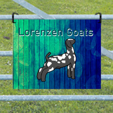 Load image into Gallery viewer,  ChatGPT Personalize your show pen with a metal goat sign, customizable with your name, school, or goat&#39;s name. Choose from various fonts and styles to create a perfect addition to your youth show exhibit.
