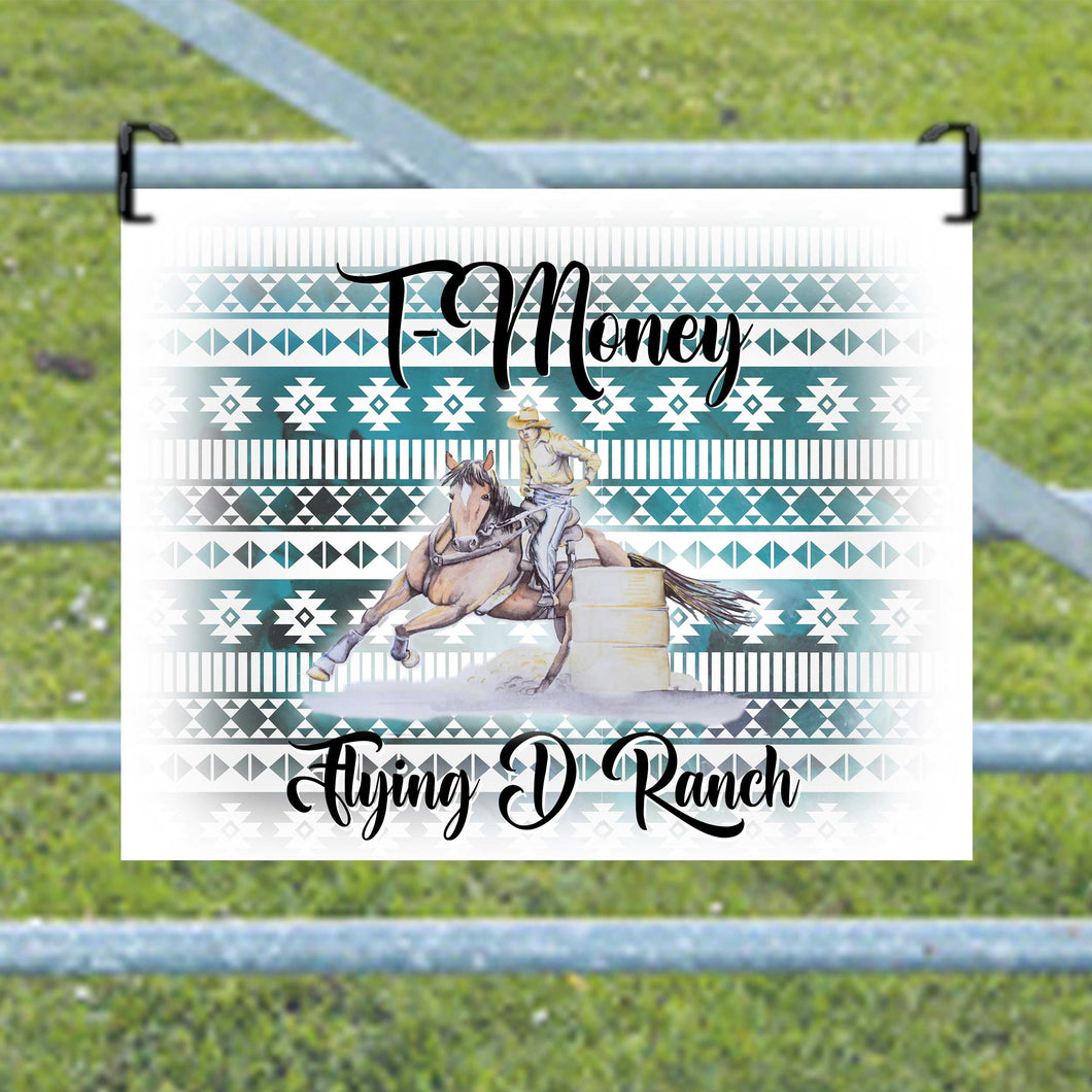 Custom Barrel Racing Ranch Sign, Personalized Rodeo Sign