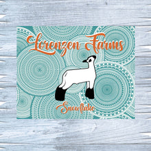 Load image into Gallery viewer, Show Lamb Metal Sign with Circle Background, Personalized Sheep Stall Sign
