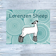 Load image into Gallery viewer, Show Lamb Metal Sign with Circle Background, Personalized Sheep Stall Sign
