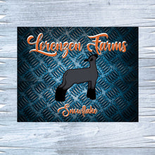 Load image into Gallery viewer, Show Lamb Metal Sign with Metal Background, Personalized Sheep Stall Sign
