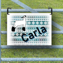 Load image into Gallery viewer, Handcrafted Sheep Stall Sign: Close-up of a beautifully hand-painted sheep nameplate with unique watercolor designs, crafted on metal.
