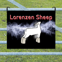 Load image into Gallery viewer, Show Lamb Metal Sign with Smoke Background, Personalized Sheep Stall Sign
