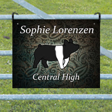 Load image into Gallery viewer, Show Pig Livestock Custom Sign with Paisley Texture Background
