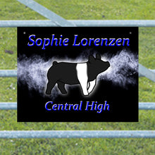 Load image into Gallery viewer, Show Pig Livestock Custom Sign with Smoke Background
