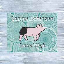 Load image into Gallery viewer, Show Pig Livestock Custom Sign with Circle Texture Background
