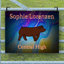 Load image into Gallery viewer, Show Pig Livestock Custom Sign with Marble Texture Background
