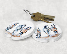 Load image into Gallery viewer, Lorenzen Running Horse Watercolor Car Coaster, handmade absorbent ceramic design that keeps cup holders dry. Ideal for horse lovers and unique vehicle accessories
