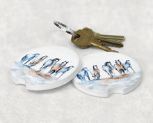 Load image into Gallery viewer, Add charm to your car with Lorenzen’s Running Horse Watercolor Car Coaster, made with absorbent ceramic to prevent condensation. Ideal gift for horse lovers!
